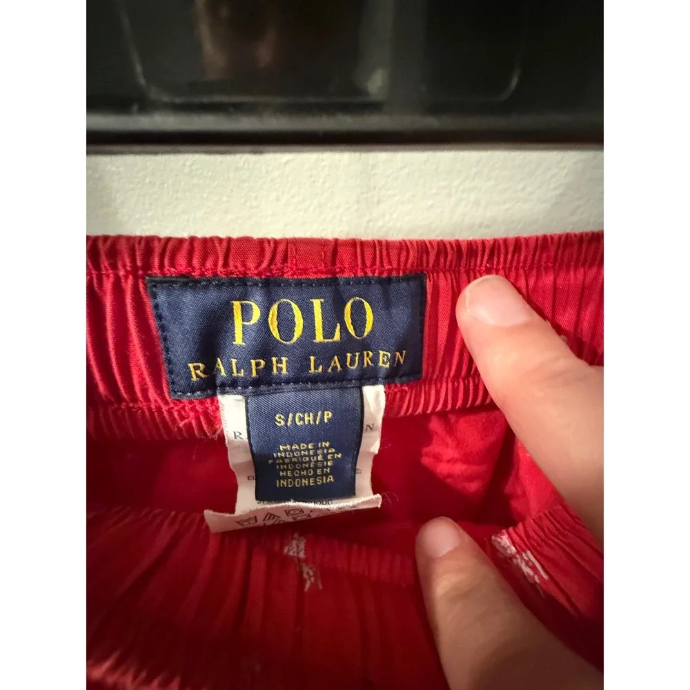 Polo Ralph Lauren Mens Red Woven Boxer Shorts All Over Pony Logo Size Small